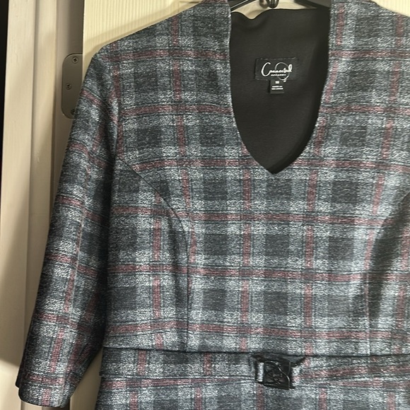 Connected Apparel Plaid Dress Size 16 - Picture 3 of 10